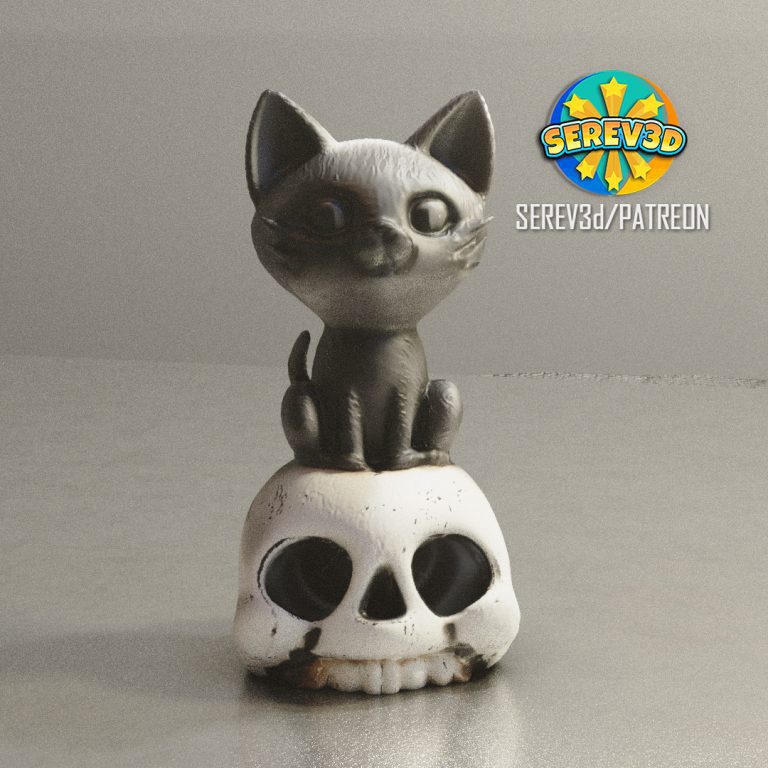 015_Cat on Skull- Reference image