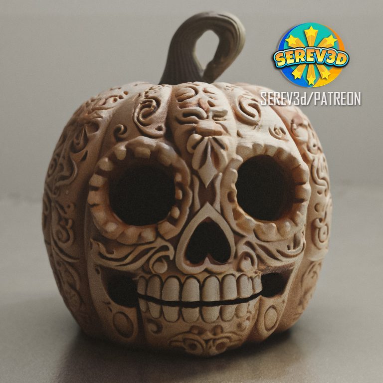 022_Day of the Dead Halloween Pumpkin - Reference Image