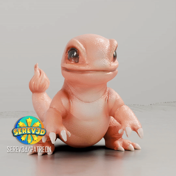 013_Realistic Charmander - turnaround