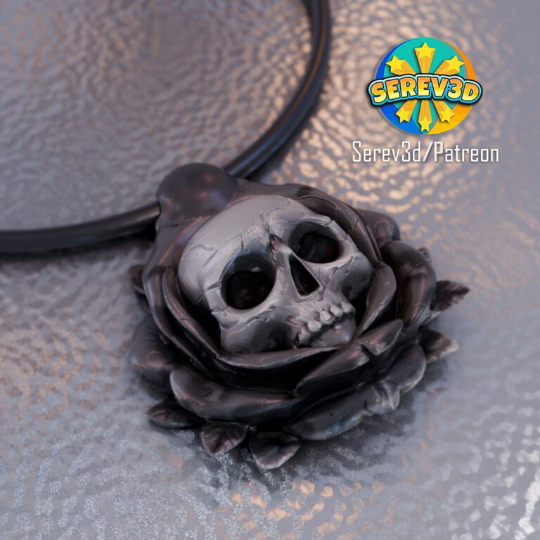 Skull Rose Pendant