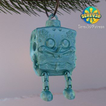 SpongeBob Xmas Ornament (with articulated dangling legs)