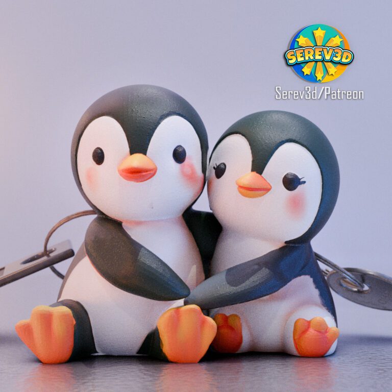 Penguin couple keychain-Reference image