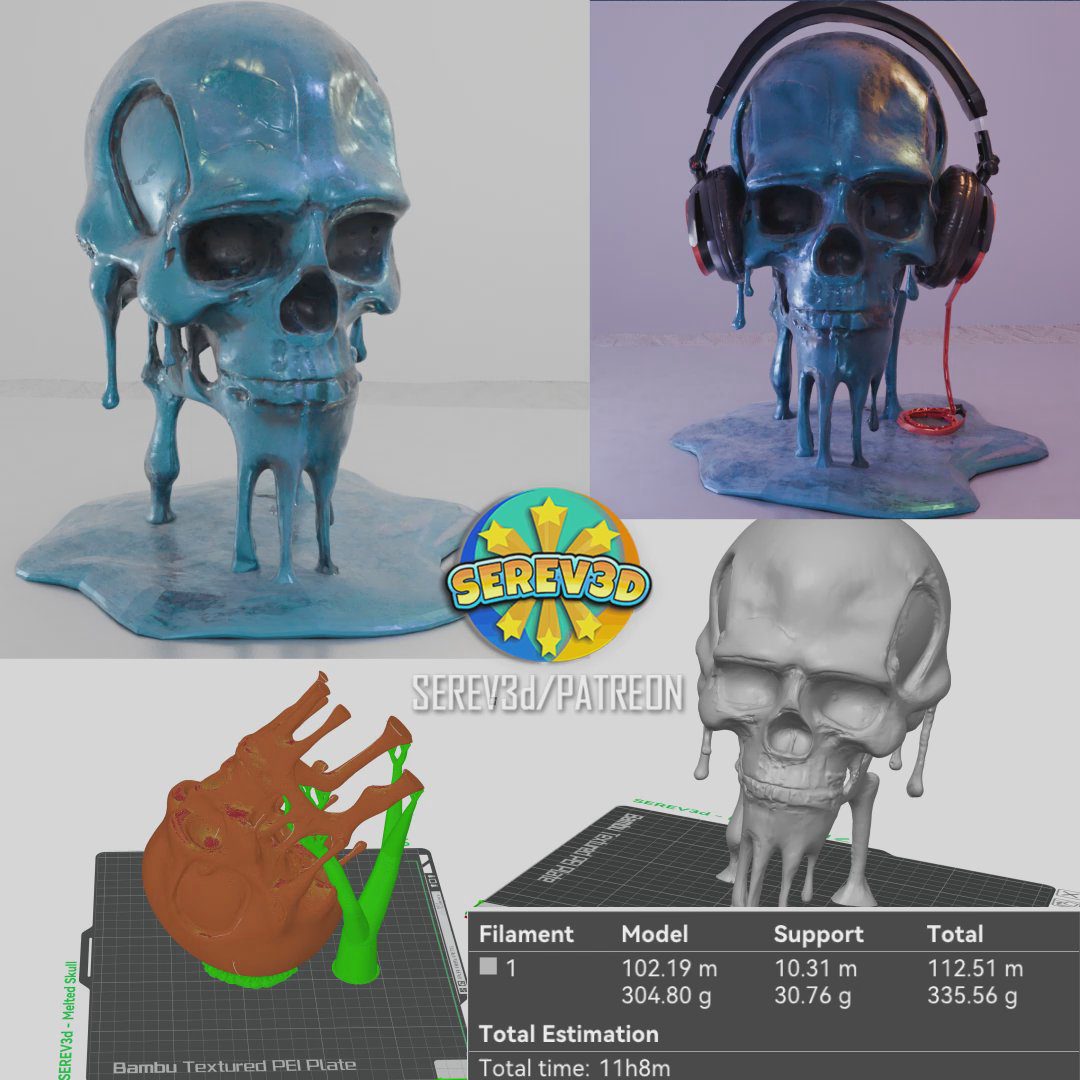 Melting Skull! (Headphone display)