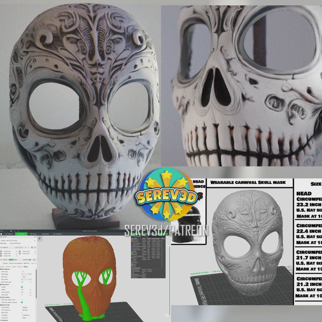 Wearable Carnival Skull Mask!